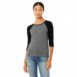 Bella + Canvas B2000 Ladies Baby Rib 3/4-Sleeve Contrast Raglan T-Shirt