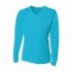 A4 NW3255 Ladies Birds-Eye Mesh Long Sleeve V-Neck T-Shirt