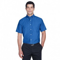 Harriton M600S Men's Short-Sleeve Oxford with Stain-Release