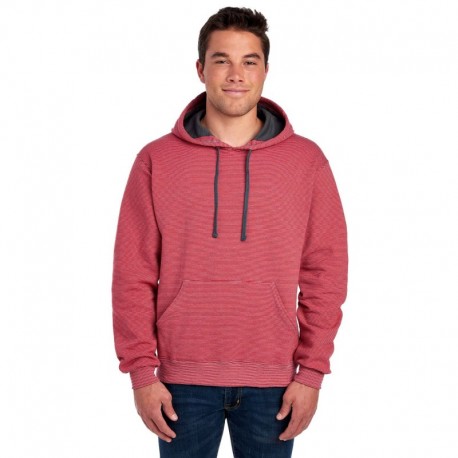 Fruit of the Loom SF77R Adult Sofspun Striped Hooded Sweatshirt