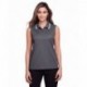 Devon & Jones DG20SW CrownLux Performance Ladies Plaited Tipped Sleeveless Polo