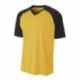 A4 N3373 Adult Polyester V-Neck Strike Jersey with Contrast Sleeve