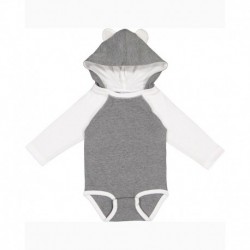 Rabbit Skins 4418 Infant Long Sleeve Fine Jersey Bodysuit With Ears