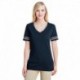 Jerzees 602WVR Ladies TRI-BLEND Varsity V-Neck T-Shirt