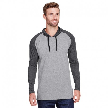 LAT 6917 Men's Hooded Raglan Long Sleeve Fine Jersey T-Shirt