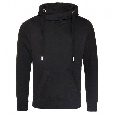 Just Hoods By AWDis JHA021 Men's Heavyweight Cross Over Neck Hooded Sweatshirt