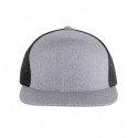 Pacific Headwear P710 Heathered 6-Panel Arch Trucker Snapback Cap