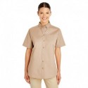 Harriton M582W Ladies Foundation 100% Cotton Short-Sleeve Twill Shirt with Teflon