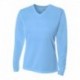 A4 NW3255 Ladies Birds-Eye Mesh Long Sleeve V-Neck T-Shirt