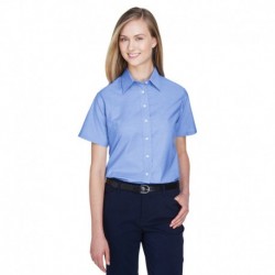 Harriton M600SW Ladies Short-Sleeve Oxford with Stain-Release