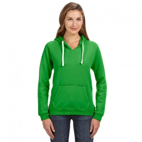 J America JA8836 Ladies Sydney Brushed V-Neck Hooded Sweatshirt