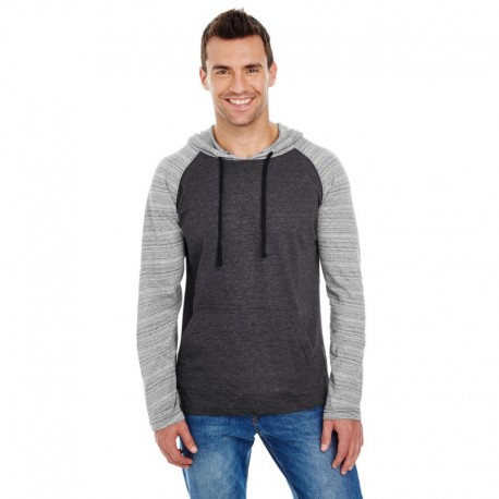 Burnside B8127 Adult Raglan Sleeve Striped Jersey Hooded T-Shirt