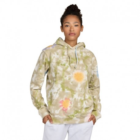 US Blanks 4412FL Unisex Made in USA Flower Tie-Dye Hooded Sweatshirt