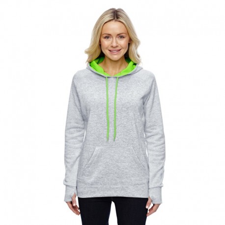 J America JA8616 Ladies Cosmic Contrast Fleece Hooded Sweatshirt