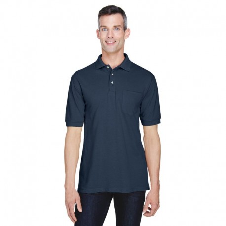 Harriton M265P Men's 5.6 oz. Easy Blend Polo with Pocket