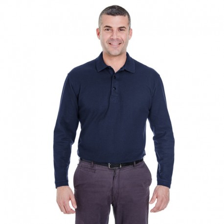 UltraClub 8542 Adult Long-Sleeve Whisper Pique Polo