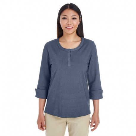 Devon & Jones DG230W Ladies Central Cotton Blend Melange Knit Top