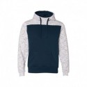 J America JA8676 Adult Melange Color Blocked Hooded Sweatshirt