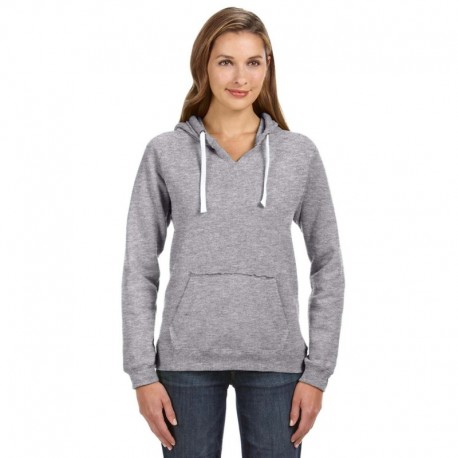 J America JA8836 Ladies Sydney Brushed V-Neck Hooded Sweatshirt