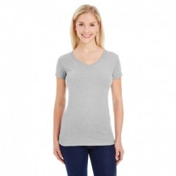 J America JA8136 Ladies Glitter V-Neck T-Shirt