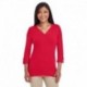 Devon & Jones DP186W Ladies Perfect Fit Y-Placket Convertible Sleeve Knit Top