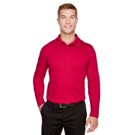 Devon & Jones DG20LT CrownLux Performance Tall Plaited Long Sleeve Polo