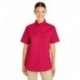 Harriton M582W Ladies Foundation 100% Cotton Short-Sleeve Twill Shirt with Teflon