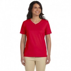 LAT L-3587 Ladies Premium Jersey V-Neck T-Shirt