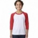 Next Level Apparel 3352 Youth CVC 3/4-Sleeve Raglan