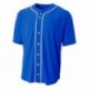 A4 N4184 Shorts Sleeve Full Button Baseball Top