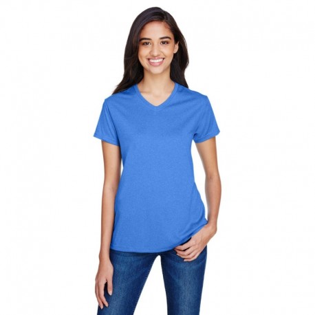 A4 NW3381 Ladies Topflight Heather V-Neck T-Shirt