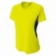 A4 NW3223 Ladies Color Block Performance V-Neck T-Shirt