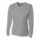 A4 NW3255 Ladies Birds-Eye Mesh Long Sleeve V-Neck T-Shirt