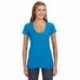 J America JA8169 Ladies V-Neck Slub T-Shirt