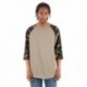 Shaka Wear SHRAGCM Adult 8.9 oz., 3/4-Sleeve Camo Raglan T-Shirt