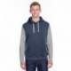 J America JA8877 Adult Triblend Fleece Sleeveless Hooded Sweatshirt