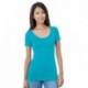 Bayside BA3405 Junior's 4.2 oz., Fine Jersey Wide Scoop Neck T-Shirt