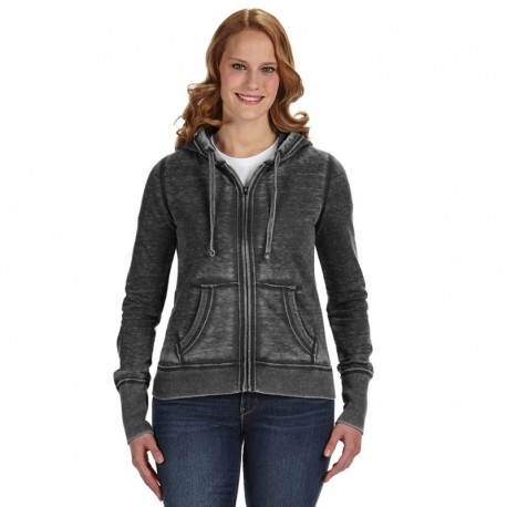 J America JA8913 Ladies Zen Full-Zip Fleece Hooded Sweatshirt