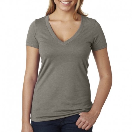 Next Level Apparel 6640 Ladies CVC Deep V-Neck T-Shirt