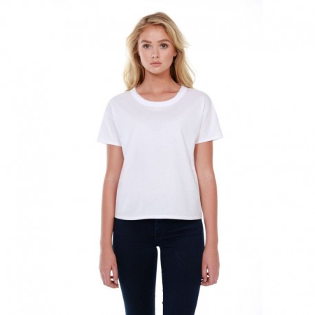 StarTee ST1017 Ladies 3.5 oz., 100% Cotton Raw-Neck Boxy T-Shirt