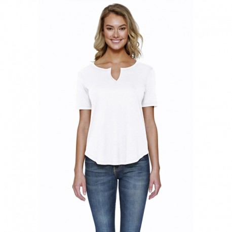 StarTee ST1422 Ladies 4.3 oz., CVC Slit V-Neck T-Shirt