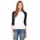 Bella + Canvas B2000 Ladies Baby Rib 3/4-Sleeve Contrast Raglan T-Shirt