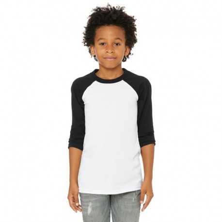 Bella + Canvas 3200Y Youth 3/4-Sleeve Baseball T-Shirt