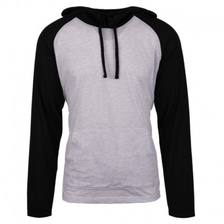 Burnside B8127 Adult Raglan Sleeve Striped Jersey Hooded T-Shirt