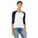 Bella + Canvas B2000 Ladies Baby Rib 3/4-Sleeve Contrast Raglan T-Shirt