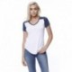 StarTee ST1432 Ladies CVC Varsity V-Neck T-Shirt