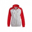 J America JA8679 Ladies Melange Fleece 2-Tone Full-Zip Hooded Sweatshirt