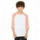 Bella + Canvas 3200Y Youth 3/4-Sleeve Baseball T-Shirt