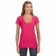 J America JA8169 Ladies V-Neck Slub T-Shirt