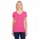 J America JA8136 Ladies Glitter V-Neck T-Shirt